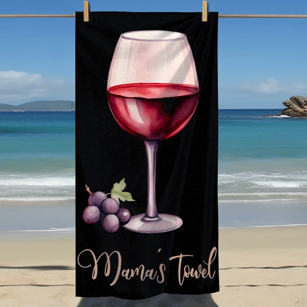 Personalized custom wine/vineyard adult luxury cotton or microfiber Beach Towel