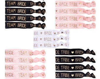 Set di braccialetti Team Bride da 6/11 pezzi - Bomboniere per addio al nubilato in oro rosa, nero, bianco