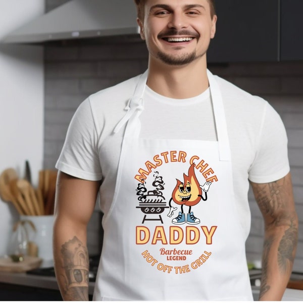 Fathers day gift apron for outdoor grill master bbq chef funny design gift for dad uncle brother new dad any occasion summer fun 4th of July