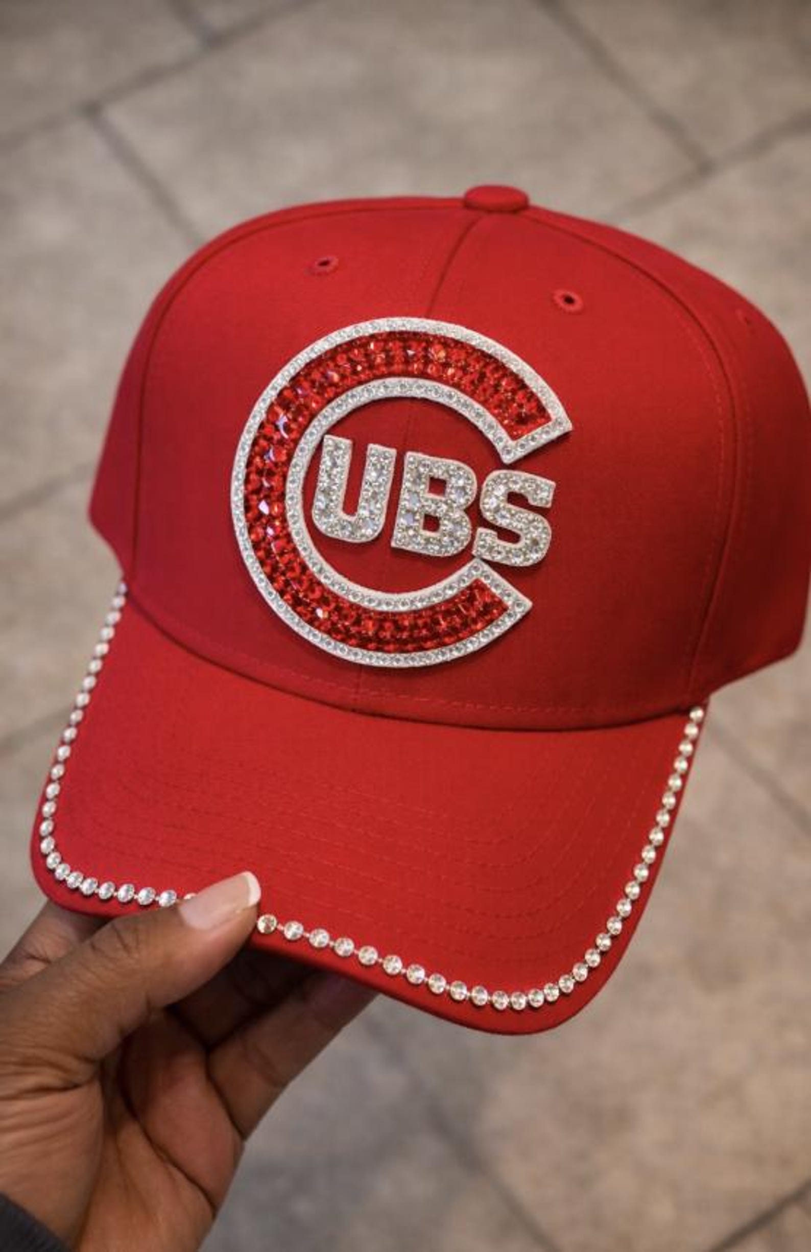 Purple Rhinestone Chicago Cubs Hat | Amethyst Luxe Bling Baseball Cap ...