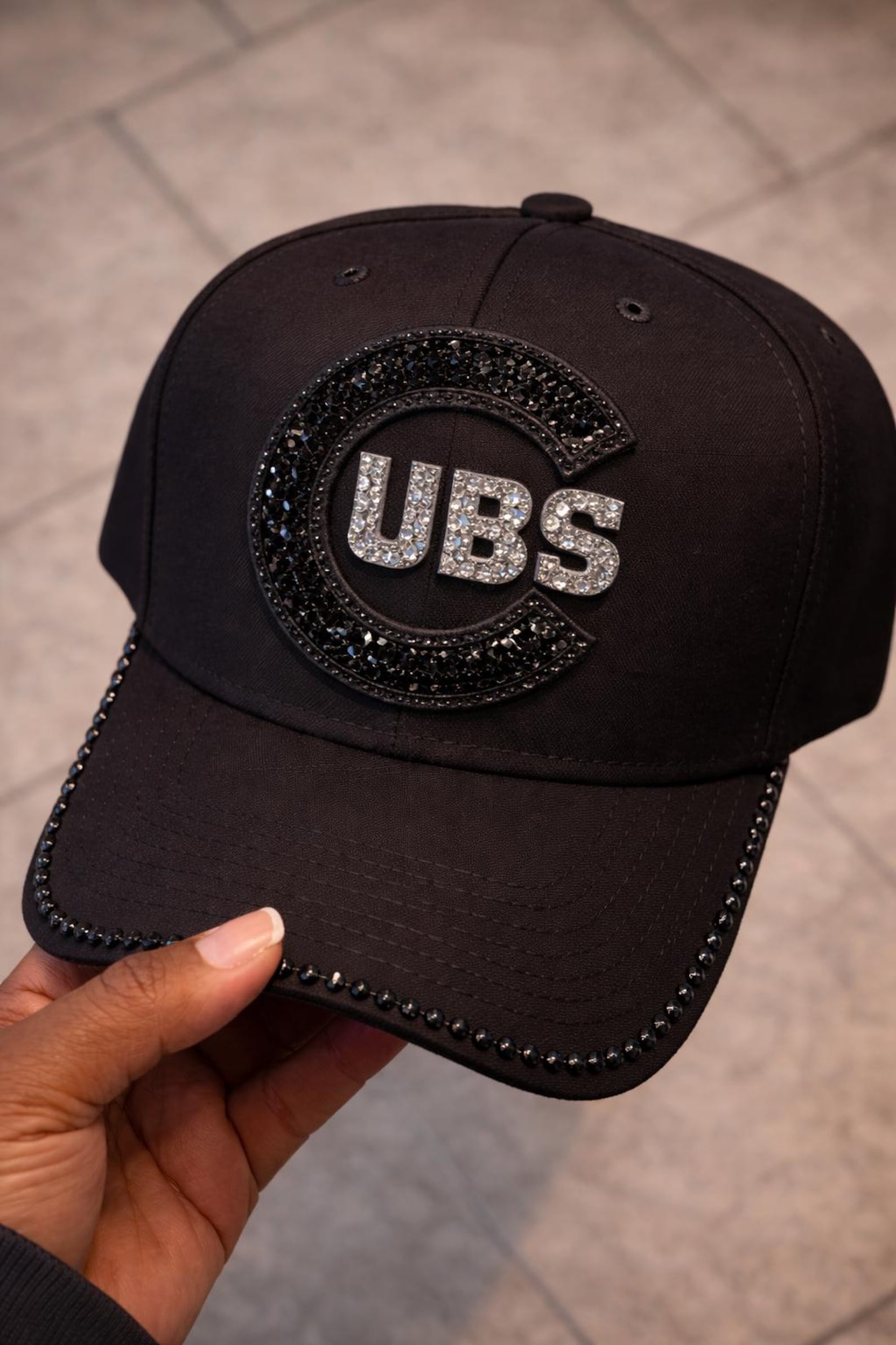 Purple Rhinestone Chicago Cubs Hat | Amethyst Luxe Bling Baseball Cap ...