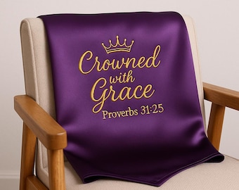 Embroidered Satin Lap Scarf with Lace | Women’s Ministry Gift