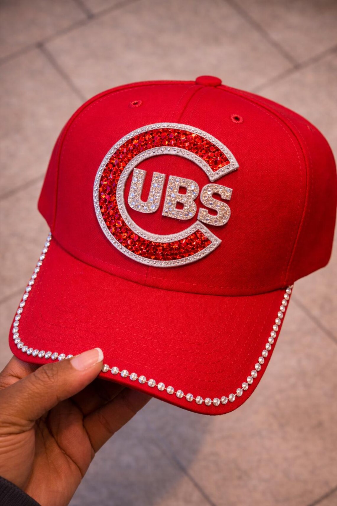 Purple Rhinestone Chicago Cubs Hat | Amethyst Luxe Bling Baseball Cap ...