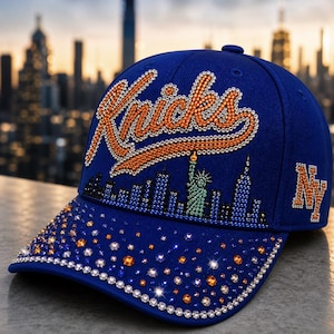 Blue and Yellow New York Crystal-Embellished Fitted Cap New York Yankees IMPERIAL Navy-Yellow Fitted Hat by New Era main image 2
