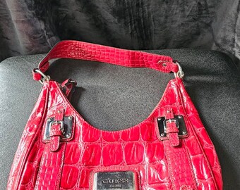 Vintage GUESS red snakeskin purse rare