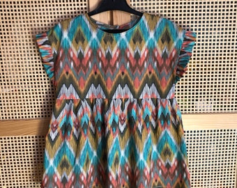 Vestido de verano con estampado Ikat para niñas