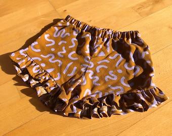 Pantalón corto con volantes para niñas, Pantalón corto para niñas hecho a mano, Pantalón corto de playa para niñas, Ropa verano para bebés