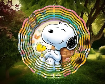 Snoopy and Woodstock Wind Spinner, Garden, Yard, Lawn Decoration