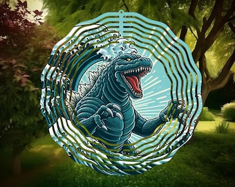 GODZILLA デッキ　8扉 Godzilla King of Monsters Wind Spinner, Garden, Yard Decoration - Etsy