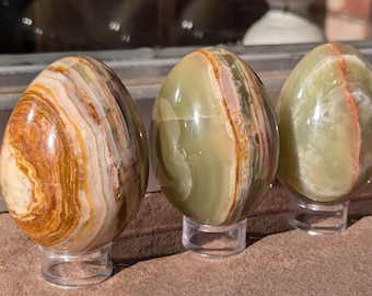 Huevo de ónix / Decoración de piedra tallada