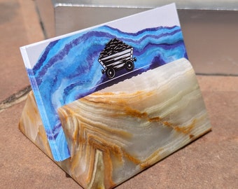Onyx Card Holder / Business Card Stone Display
