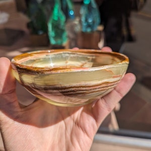 5&quot; Onyx Bowl / Green Stone Carved Dish