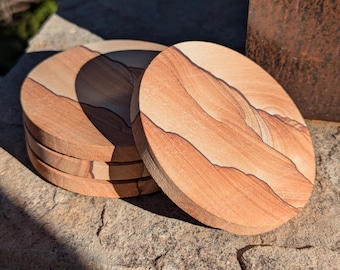 Set of Four Sand Stone Drink Coasters