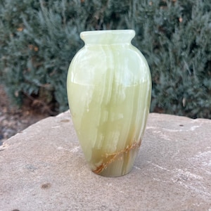 オニキス　フラワーベース　大理石　花瓶　ビンテージ Onyx vase - Etsy 日本