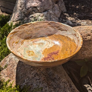 10&quot; Onyx Bowl / Green Stone Carved Dish