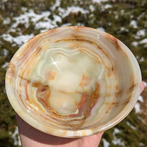 6&quot; Onyx Bowl / Green Stone Carved Dish