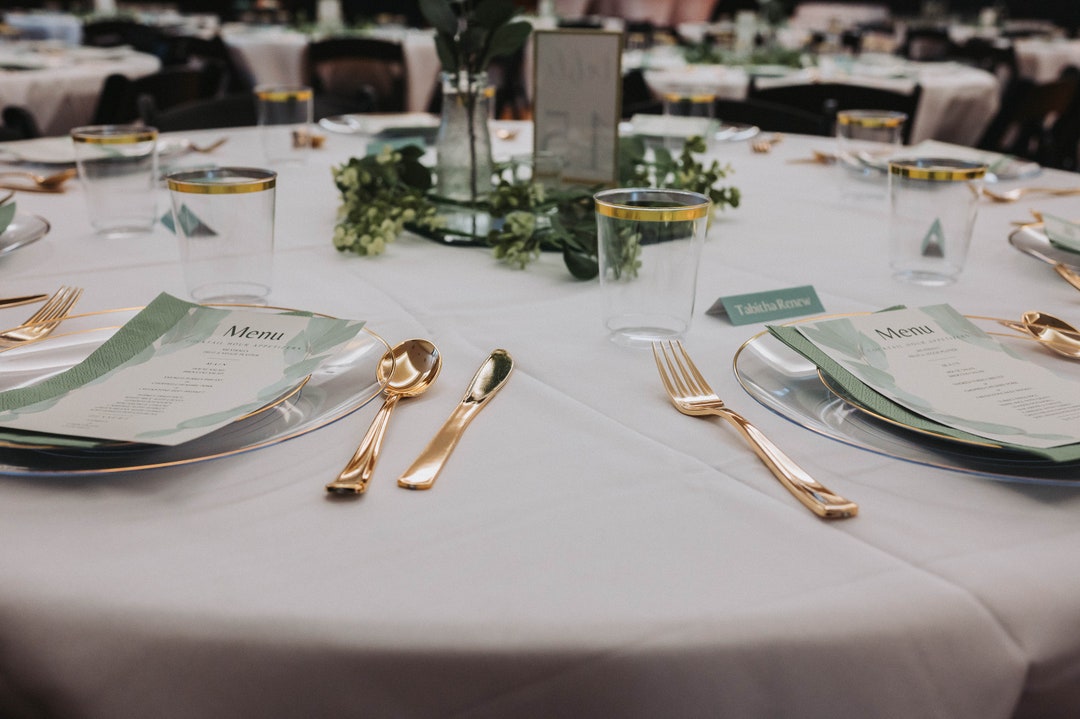 Eucalyptus Themed Wedding Menus - off White and Olive Green (5x7 Inches ...