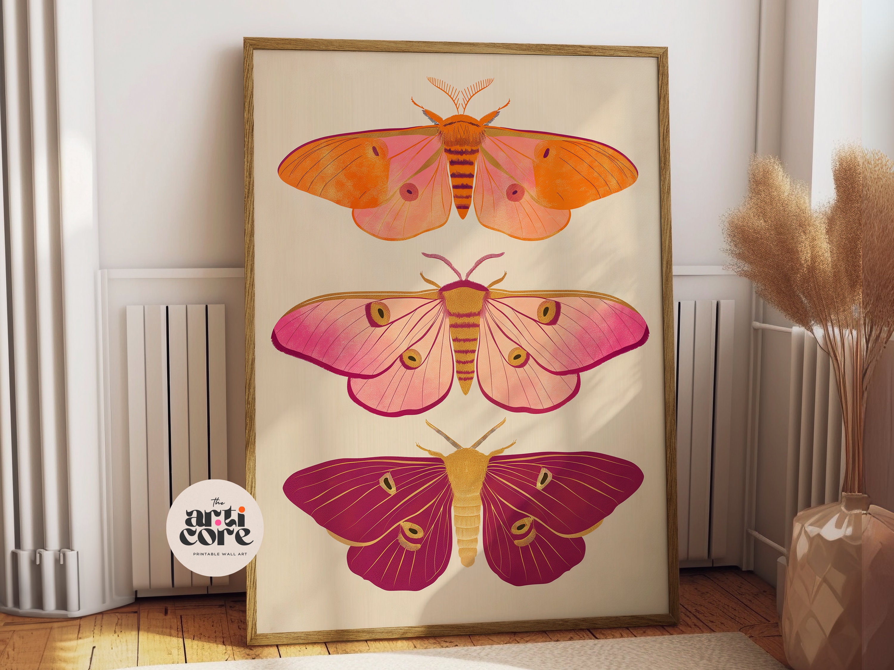 Three Moths Printable Wall Art Instant Digital Download, Modern Home ...