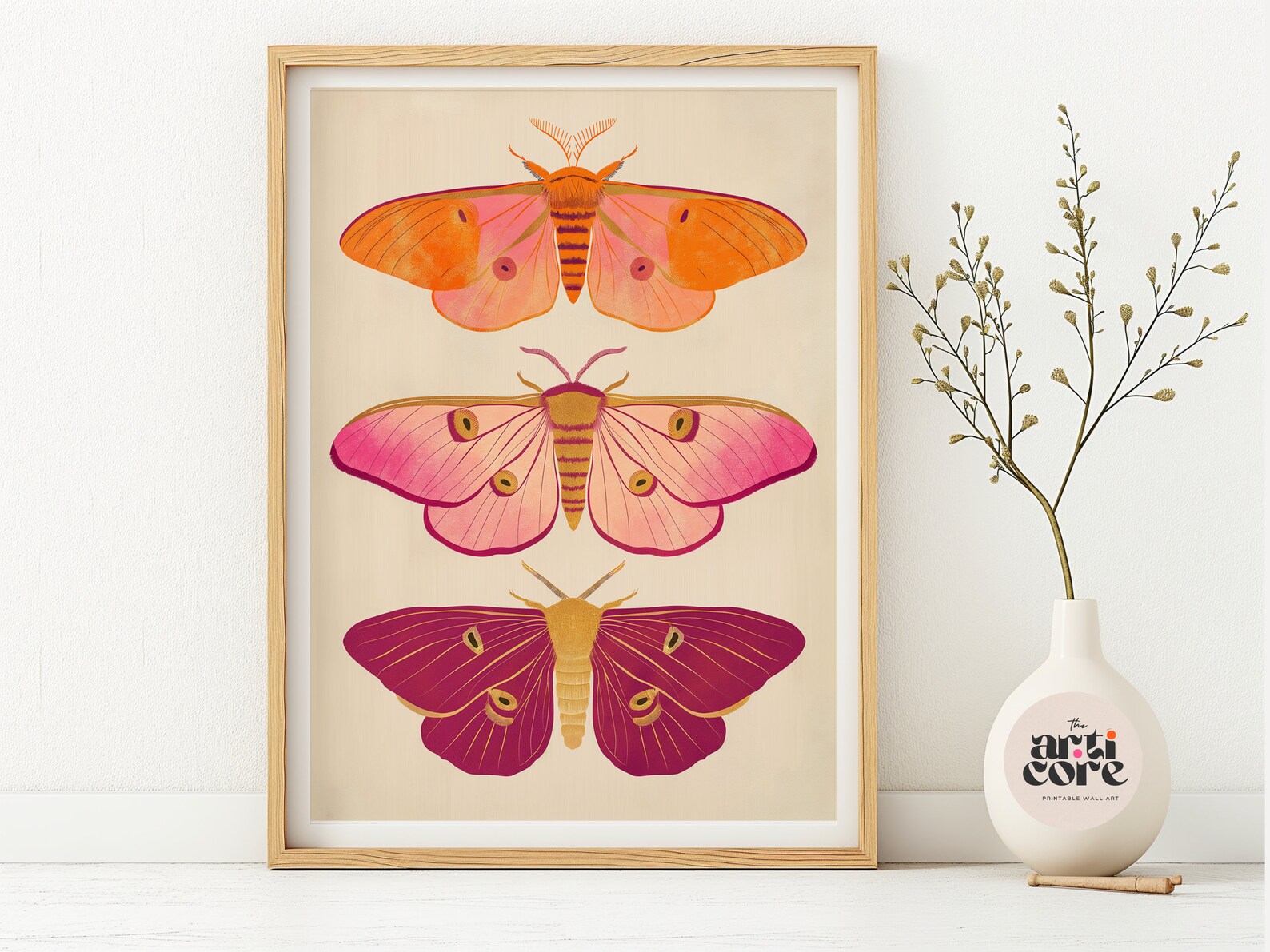 Three Moths Printable Wall Art Instant Digital Download, Modern Home ...