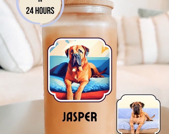 Custom Cup From Photo, Christmas Gift For Pet Parents, Dog Lover Gift, Digital Pet Portrait, Pet Painting, Coffee Cup, Dog Dad Gift, Cat Dad