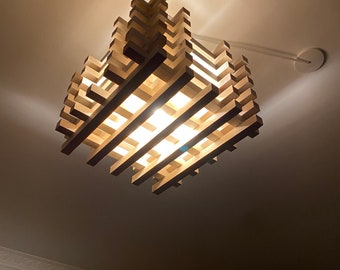 Handcrafted wooden cealinglamp