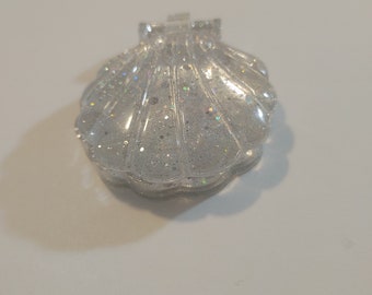 Klarer Glitter Sea Shell Spiegel