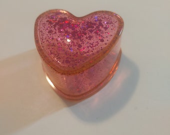 Heart Pink Glitter Jewelry Box