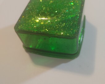 Green Glitter Sqare Jewelry Box