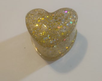 Herz Gold und Silber Glitter Schmuckschatulle