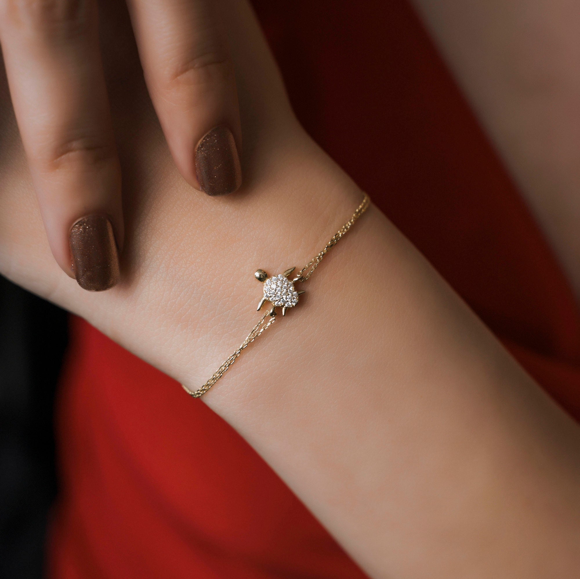 14k Turtle Bracelet Etsy Canada