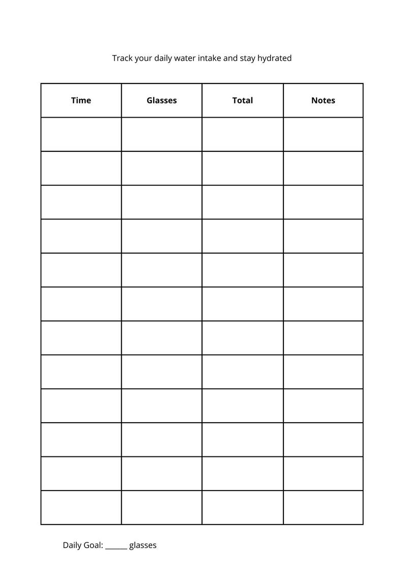 Water Intake Chart.pdf Water Intake Tracker Printable PDF | Daily Water Log | Hydration ...