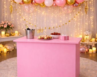 Collapsible Charcuterie Cart | Folding Snack Bar Table | Wooden Display Stand for Parties & Events, mobile party bar table