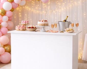 Collapsible Charcuterie Cart, Wooden Catering Snack Bar, Mobile Display Stand, wood catering cart, mobile vendor cart, party cake display