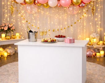 Wedding Dessert Cart, Bridal Shower Bar, Baby Shower Display, Coffee cart, Cotton Candy & Champagne Cart, Mobile Serving Cart, Vendor cart