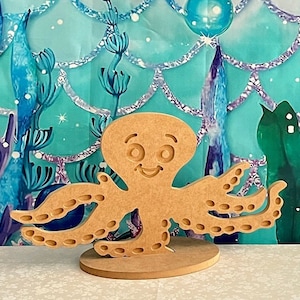 Wooden Octopus for Under the sea party decorations, under the water Baby Shower, Children&#39;s Party Prop, Kid&#39;s Party Decor, Birthday party