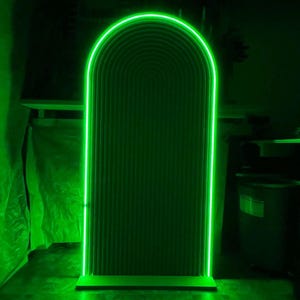 RGB Neon Party Backdrop, Wood Round Arch Backdrop, Wood Event Backdrop, Party Wall, Balloon Arch wall, butterfly backdrop, Wood Wedding Arch
