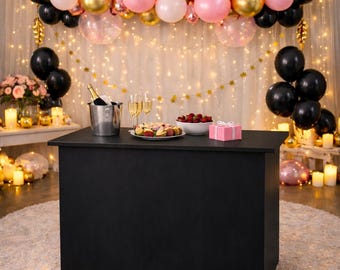 Collapsible Charcuterie Cart | Folding Snack Bar Table | Wooden Display Stand for Parties & Events, mobile party bar table
