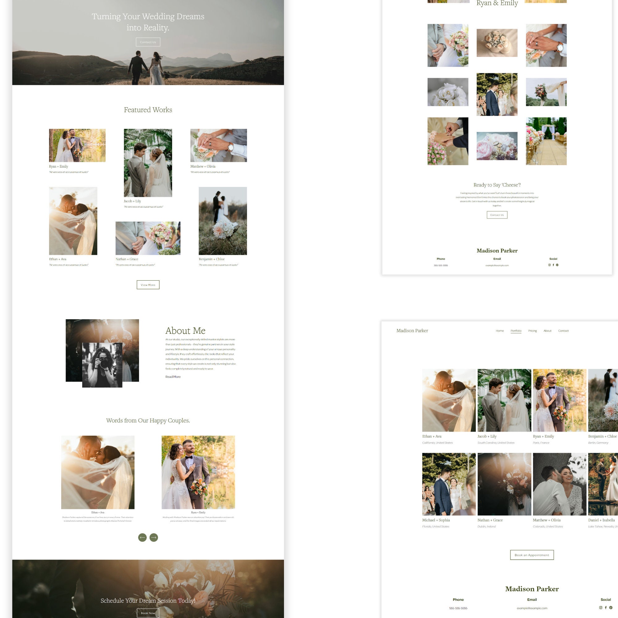 Squarespace Wedding Photographer Template, Modern Wedding Photo Website ...