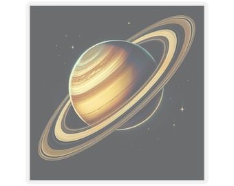 Saturn Kiss-Cut Sticker. Perfect for Space Lovers, Astronomers, and Dreamers Alike. Add a Cosmic Touch!"