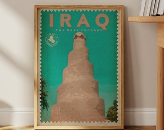 Cartel de viaje No 4, Impresión de Irak, Impresión de arte, Arte de la pared de Irak, Decoración de la pared, Cartel de viaje, Irak, Medio Oriente, Arte iraquí, Cartel de Medio Oriente