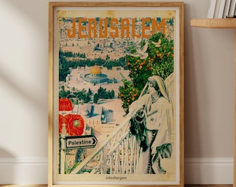 Palestine Poster No 10, Palestine Print, Palestine Art Print, Palestine Wall Art, Wall Decoration, Travel Poster, Middle East, Jerusalem