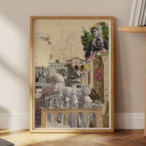 Palestine Poster No 20, Palestine Print, Palestine Art Print, Palestine Wall Art, Wall Decor, Travel Poster, Middle East, Palestine Collage