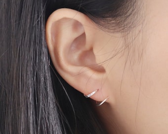 Sterling Silver Spiral Hoop Earrings: Minimalist Swirl Design