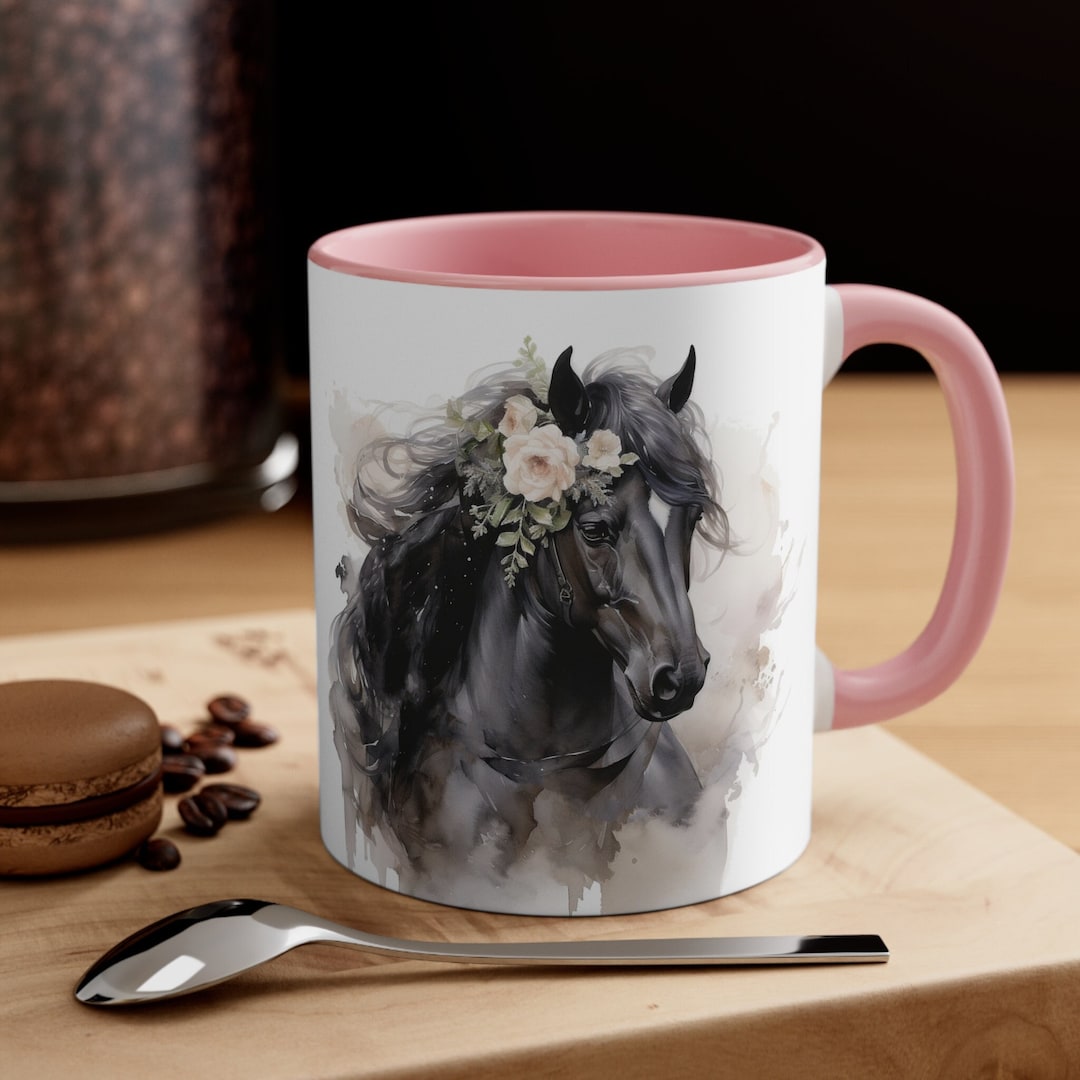 Equestrian Coffee Cup, Horse Coffee Cup, Black Horse Mug, Horse Mug — free download