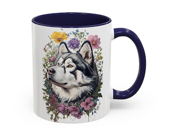 Alaskan Malamute Coffee Mug, Dog Lover Gift, Pet Owner Cup, Animal Print Tea Mug, Cute Arctic Breed Drinkware, Christmas gift, dog mug