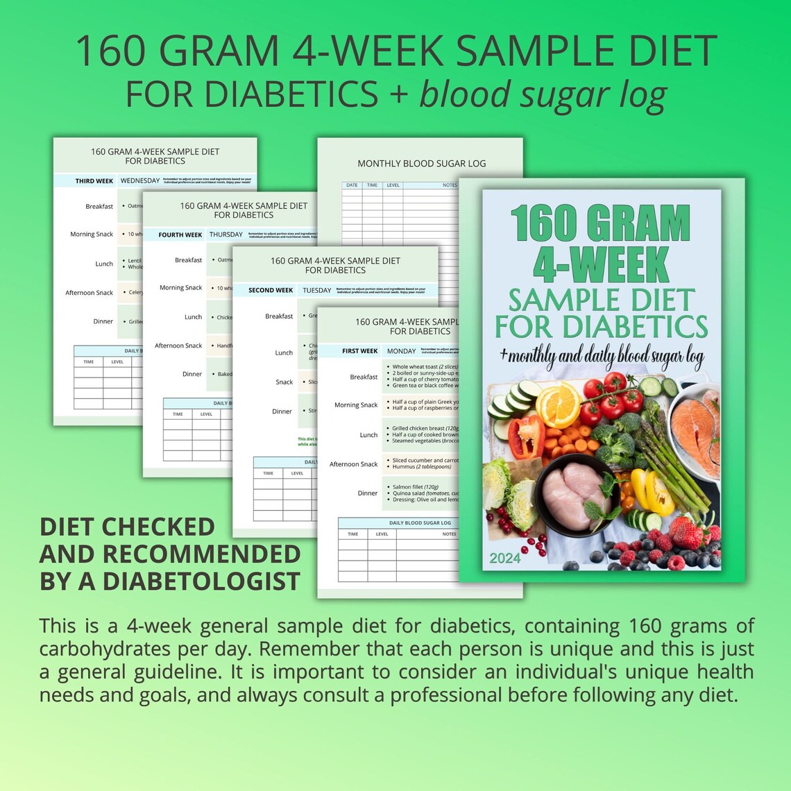 Diabetic Sample Diet 4-week 160 Gram Sample Diet for Diabetics Diet ...