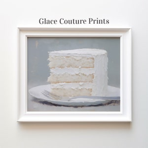 Piece of Cake Art Print Vanilla Cake Dessert Instant Wall Art Kitchen Poster Digital Download Food Artwork Sweet Home Decor Printable Gift