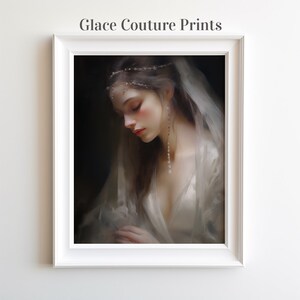 Abstract Style Portrait with Shimmering Veil | Digital Download | Printable Wall Art |