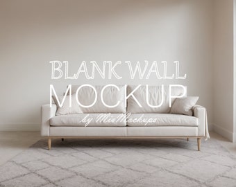 Blank Wall Mockup White Sofa Home Decor Interior Design Mockup For Wall Art Photo Prints Digital Download 1014