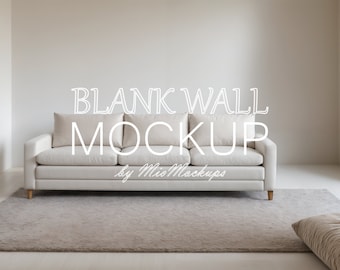 Blank Wall Mockup White Sofa Home Decor Interior Design Mockup For Wall Art Photo Prints Digital Download 1007